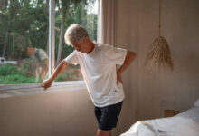 Old man lower back pain